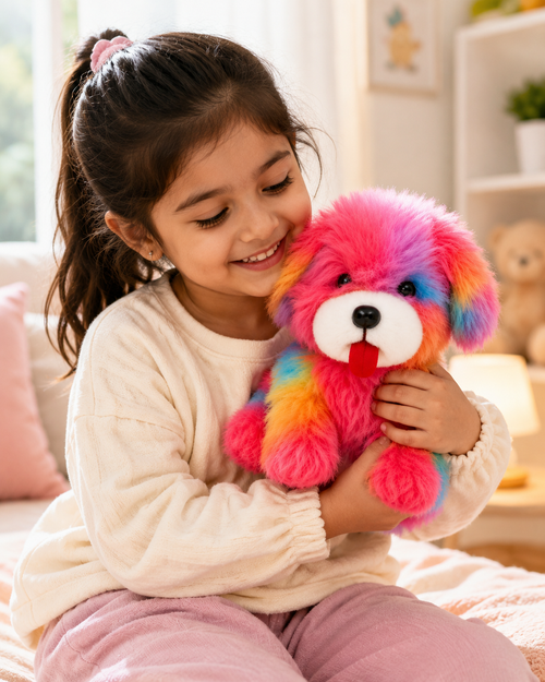 Bobo — Rainbow Fluffy Puppy Plush Toy
