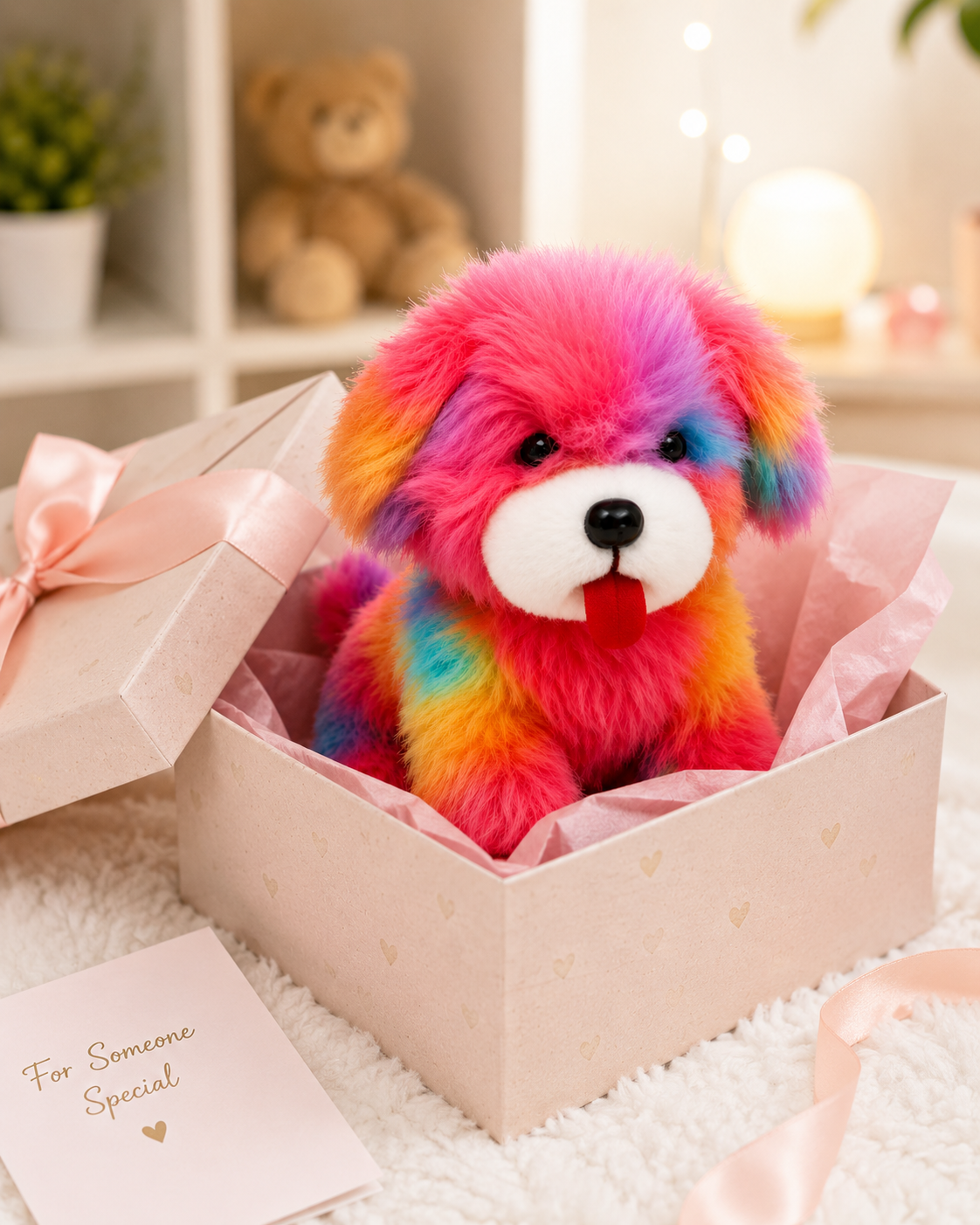 Bobo — Rainbow Fluffy Puppy Plush Toy