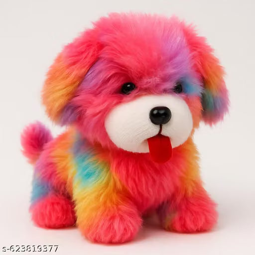 Bobo — Rainbow Fluffy Puppy Plush Toy 🐶🌈